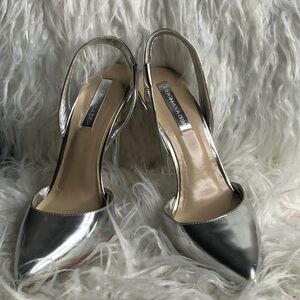 Elegant Silver Slingback Heels